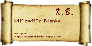 Kázmér Bianka névjegykártya