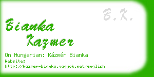 bianka kazmer business card