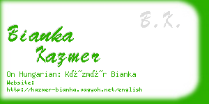 bianka kazmer business card